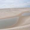 Lagoas começam a aparecer entre as dunas nos Lençóis Maranhenses - MA
